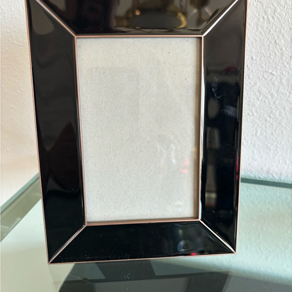 Siena metallic black deco enamel with gold trim